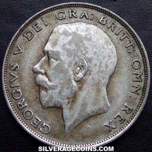 Media Corona de Plata Británica de Jorge V 1923 (Anverso)