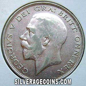 1924 George V British Silver Half Crown (Obverse)