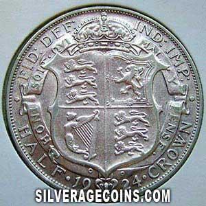 1924 George V British Silver Half Crown (Reverse)