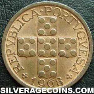 1968 Portuguese Bronze 10 Centavos (Obverse)