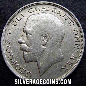 1920-2A George V British Silver Half Crown (Obverse)