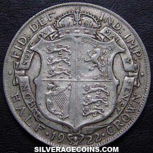 1922-3C bright George V British Silver Half Crown (Reverse)