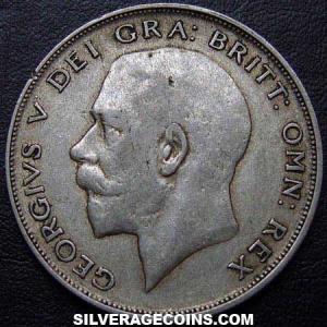 Media Corona de Plata Británica de Jorge V 1921-3C (Anverso)