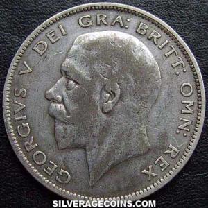 Media Corona de Plata Británica de Jorge V 1928-1B (Anverso)