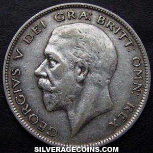 1928-1C George V British Silver Half Crown (Obverse)
