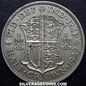 1929-1E George V British Silver Half Crown (Reverse)
