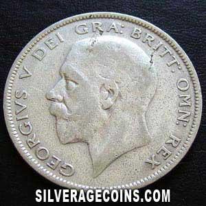 1928-2B George V British Silver Half Crown (Obverse)