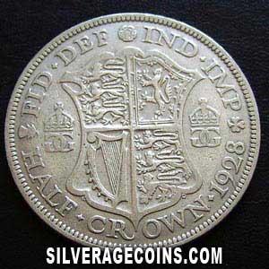 1928-2B George V British Silver Half Crown (Reverse)