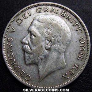 1929-1D George V British Silver Half Crown (Obverse)