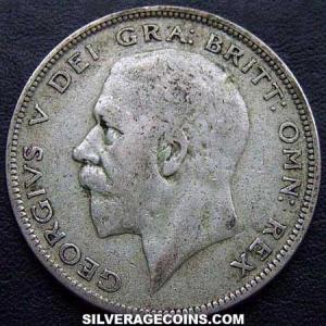 Media Corona de Plata Británica de Jorge V 1930 (Anverso)