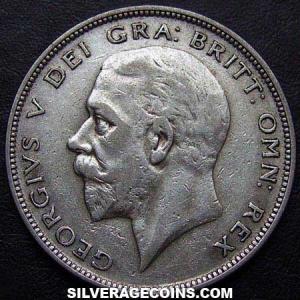 1931 George V British Silver Half Crown (Obverse)