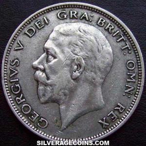 Media Corona de Plata Británica de Jorge V 1933 (Anverso)