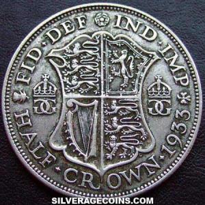 Media Corona de Plata Británica de Jorge V 1933 (Reverso)