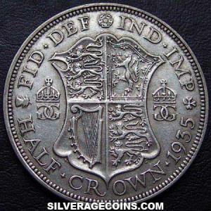 1935 George V British Silver Half Crown (Reverse)