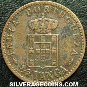 1901 Carlos I Portuguese India Bronze Eighth Tanga (Reverse)