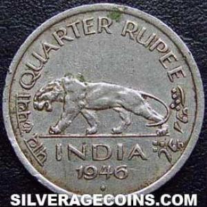 1946 (b) George VI British India Quarter Rupee (Reverse)