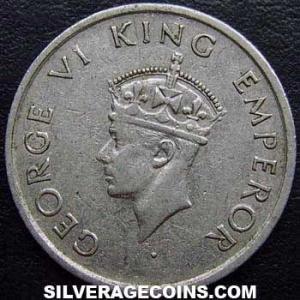1947 (b) George VI British India Half Rupee (Obverse)