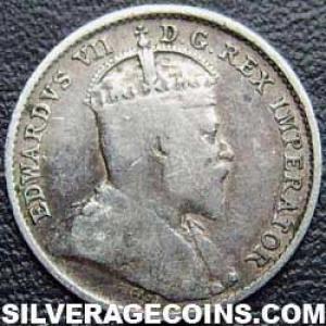 1908 Edward VII Newfoundland Silver 5 Cents (Obverse)