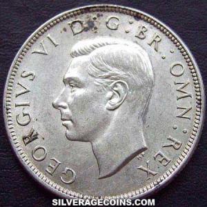 Media Corona de Plata Británica de Jorge VI 1937 (Anverso)