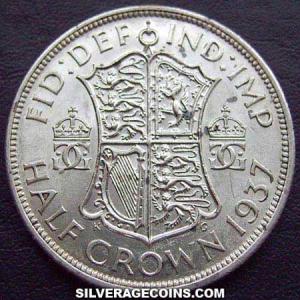 Media Corona de Plata Británica de Jorge VI 1937 (Reverso)