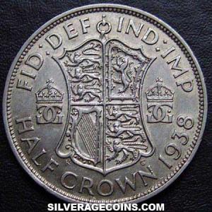 Media Corona de Plata Británica de Jorge VI 1938 (Reverso)