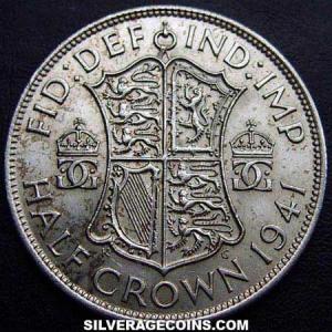 Media Corona de Plata Británica de Jorge VI 1941 (Reverso)