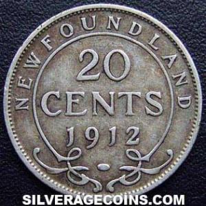 1912 George V Newfoundland Silver 20 Cents (Reverse)