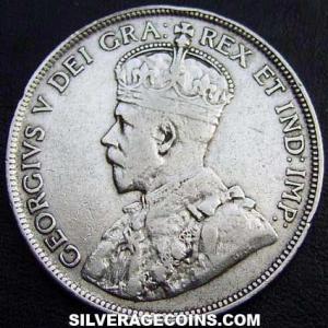 1911 George V Newfoundland Silver 50 Cents (Obverse)