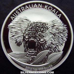 2014 P Elizabeth II Australian Dollar 1 Ounce Silver Koala (Reverse)