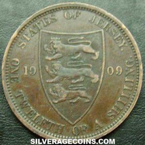 1909 Edward VII Jersey Bronze 1/12 Shilling (Reverse)
