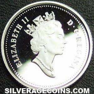 1998 Proof Elizabeth II Canadian Silver 10 Cents (Obverse)