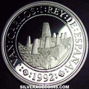 1992 Juan Carlos I Spanish Silver 2000 Pesetas (Giralda) (Obverse)