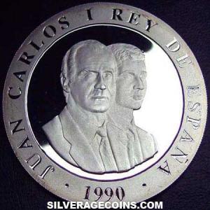 1990 Juan Carlos I Spanish Silver 2000 Pesetas (Barcelona 1992 Olympics) (Obverse)