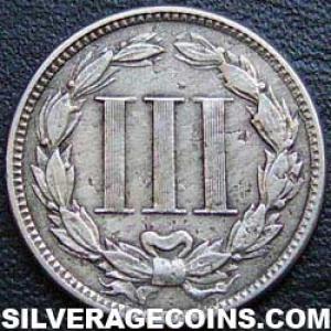 1865 United States "Nickel" 3 Cents (Reverse)