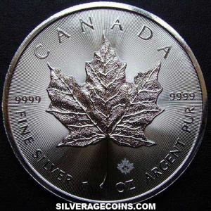 2015 Elizabeth II Canadian 5 Dollars 1 Ounce Silver Maple Leaf (rays) (Reverse)