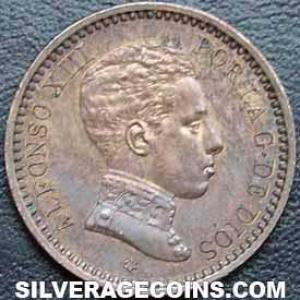 1905 (05) SM-V Alfonso XIII Spanish 2 Cents (Obverse)