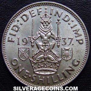 1937 George VI British Silver Shilling (Scotland) (Reverse)