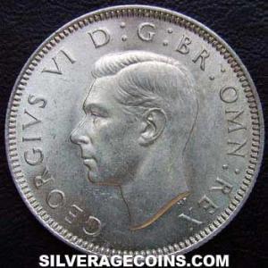 Chelín de Plata Británico de Jorge VI (Escocia) 1940 (Anverso)