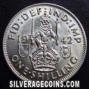 1942 George VI British Silver Shilling (Scotland) (Reverse)