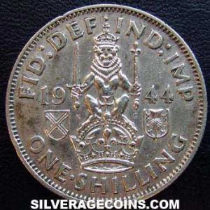 1944 George VI British Silver Shilling (Scotland) (Reverse)