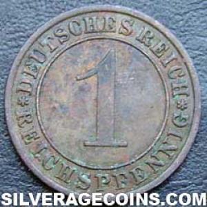 1931 A German Weimar Republic Bronze Reichspfennig (Reverse)