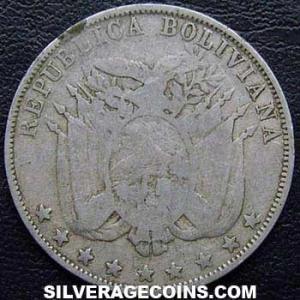 1892 H Bolivian 10 Centavos (Obverse)