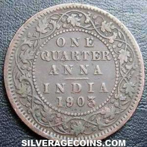 1903 (c) Edward VII British India Quarter Anna (Obverse)