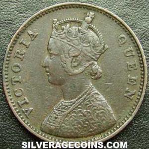 1862 (b) A/I i.V Victoria British India Quarter Anna (Obverse)