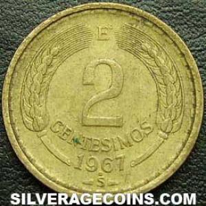 1967 Chilean 2 Centesimos (Reverse)