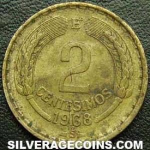 1968 Chilean 2 Centesimos (Reverse)