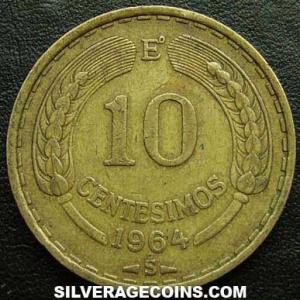 1964 Chilean 10 Centesimos (Reverse)