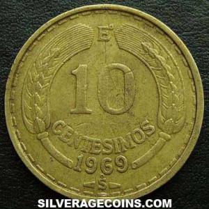 1969 Chilean 10 Centesimos (Reverse)