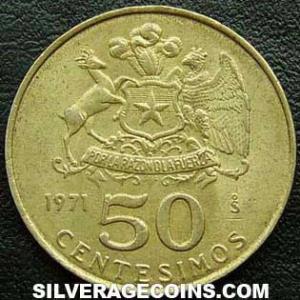 1971 Chilean 50 Centesimos (Reverse)
