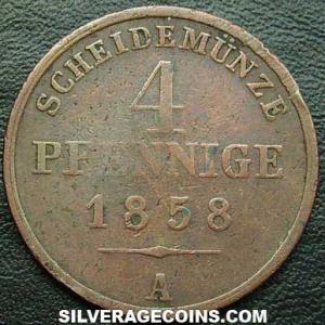 1858 Georg Wilhelm Schaumburg-Lippe 4 Pfennig (Reverse)